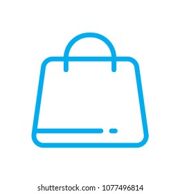 Shopping bag line vector icon. Symbol from set Icons for your interface. Isolated on white background