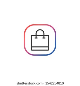 Shopping bag  - Line Vector Icon
