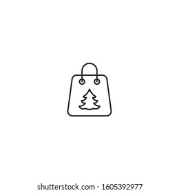 Shopping bag line vector icon