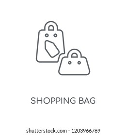 Shopping bag linear icon. Shopping bag concept stroke symbol design. Thin graphic elements vector illustration, outline pattern on a white background, eps 10.
