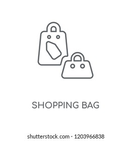 Shopping bag linear icon. Shopping bag concept stroke symbol design. Thin graphic elements vector illustration, outline pattern on a white background, eps 10.