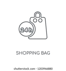 Shopping bag linear icon. Shopping bag concept stroke symbol design. Thin graphic elements vector illustration, outline pattern on a white background, eps 10.