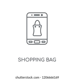 Shopping bag linear icon. Shopping bag concept stroke symbol design. Thin graphic elements vector illustration, outline pattern on a white background, eps 10.