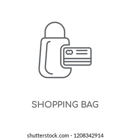 Shopping bag linear icon. Shopping bag concept stroke symbol design. Thin graphic elements vector illustration, outline pattern on a white background, eps 10.