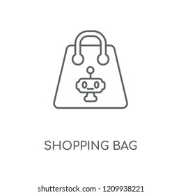 Shopping bag linear icon. Shopping bag concept stroke symbol design. Thin graphic elements vector illustration, outline pattern on a white background, eps 10.