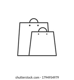 Shopping bag linear icon design. Vector illustration.