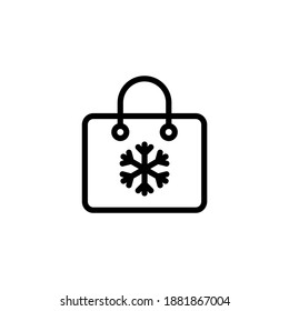 Shopping Bag Linear Symbol in Vektorgrafik. Logotyp