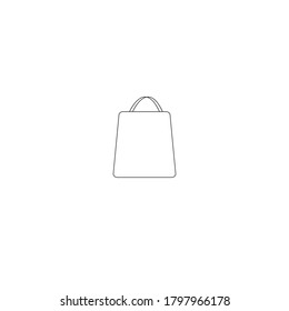 Shopping bag linear icon. Web logo, icon, symbol. Single sign on white background. Eco bag.