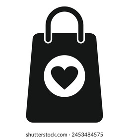 Icono de lista de bolsos de compras Vector simple. Desear artículos de cuidado. Entrega de pedido favorito