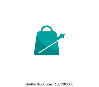 Shopping bag logo arrow 