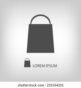Shopping bag as logo with copyspace in grey colors