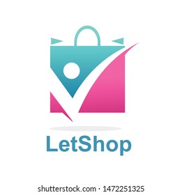 shopping bag logo design template