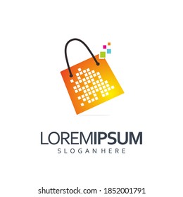 shopping bag logo design template
