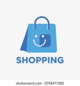 Shopping Bag Logo, Happy Shopping Bag Logo