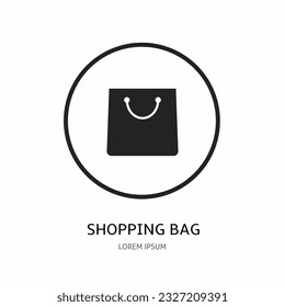 Shopping bag logo. Shopping bag icon for business. Stock vector.