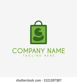 Shopping Bag Logo Icon Design Vector With Letter S 