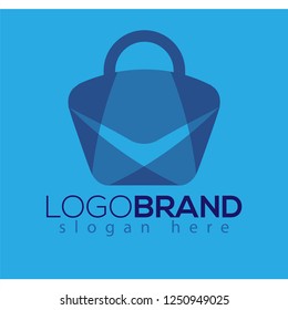 Shopping bag logo icon vector