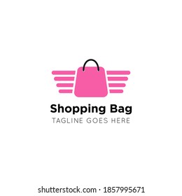 shopping bag logo and icon vector illustration, best logo for business and company