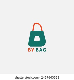Logotipo de la bolsa de compras con forma de letra.