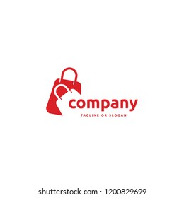 Shopping Bag Logo. Online Shop Logo.