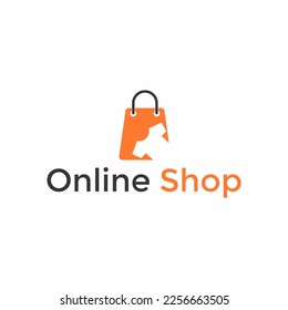 Shopping bag logo. Online shop logo