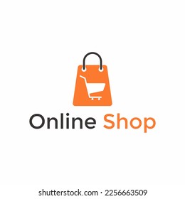 Shopping bag logo. Online shop logo