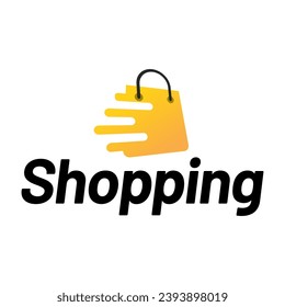 Shopping bag logo. Online shop logo template isolated on white background