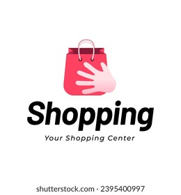 Shopping bag logo. Online shop logo template isolated on white background