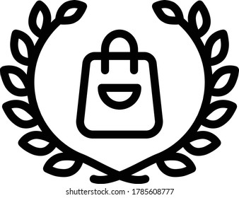 Shopping bag logo with the side of the rice plant
