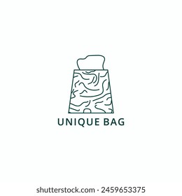 Shopping bag logo with stripes pattern.