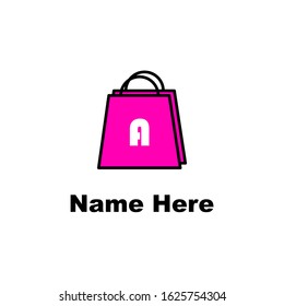 shopping bag logo, suitable for trading companies, online shop, unique, attractive