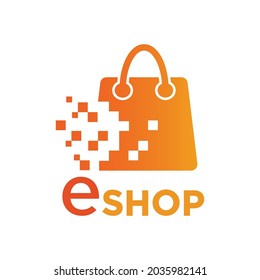 Shopping Bag Logo Technology Design Style.