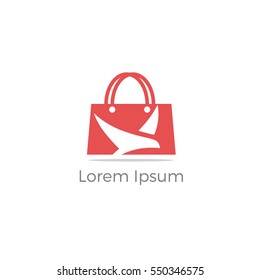 Shopping bag logo, Travel bag vector design, bird in bag illustration