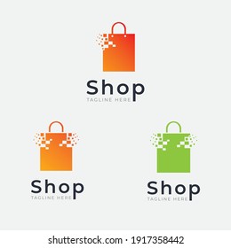 Logotipo de la bolsa de compra en el vector