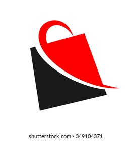 shopping bag logo vector.