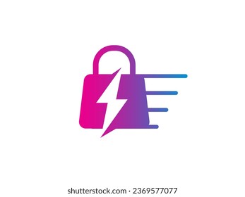shopping bag logo vector design. colorful logo shopping bag. shop logo icon design vector