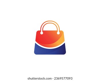 diseño vectorial del logotipo de la bolsa de compras. bolsa de compras con logo colorido. vector de diseño de iconos de logotipo