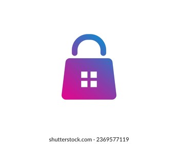 Einkaufstasche Logo, Vektordesign. bunter Logo-Einkaufstasche. Logo-Symbol-Design-Vektorgrafik