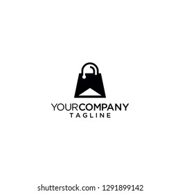shopping bag logo vector icon 