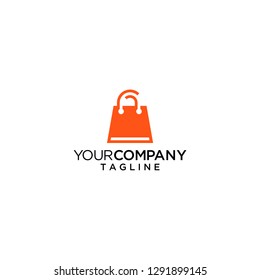 shopping bag logo vector icon 