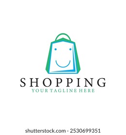 shopping bag logo vector icon illustration template design