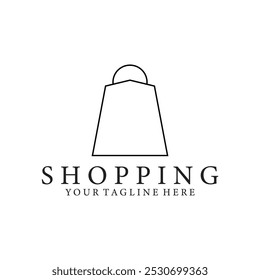 shopping bag logo vector icon illustration template design