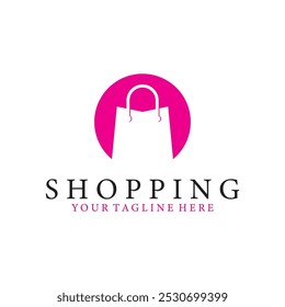 shopping bag logo vector icon illustration template design