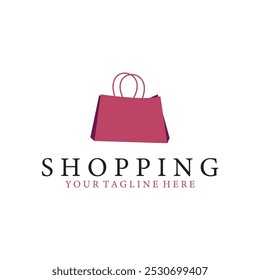 shopping bag logo vector icon illustration template design