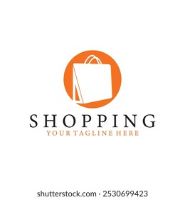 shopping bag logo vector icon illustration template design