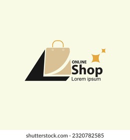 logotipo de la bolsa de la compra ilustración vectorial eps 10