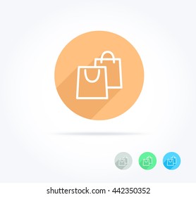 Shopping Bag Long Shadow Icon