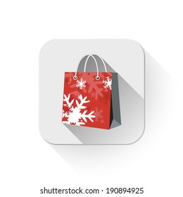 shopping bag With long shadow over app button