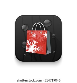 shopping bag With long shadow over app button