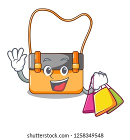 Shopping bag messenger businessman the leather character